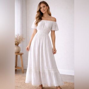 Elegant Off-Shoulder White Dress